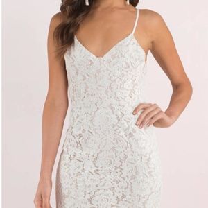 white lace semi formal dress